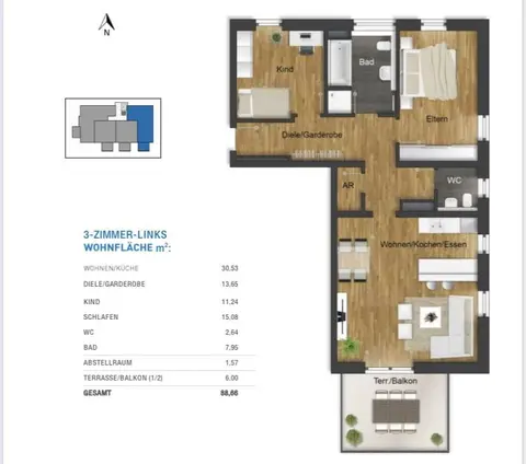 Pronájem bytu 3+1 89 m², Salzburgstraße 19, Mühldorf a. Inn