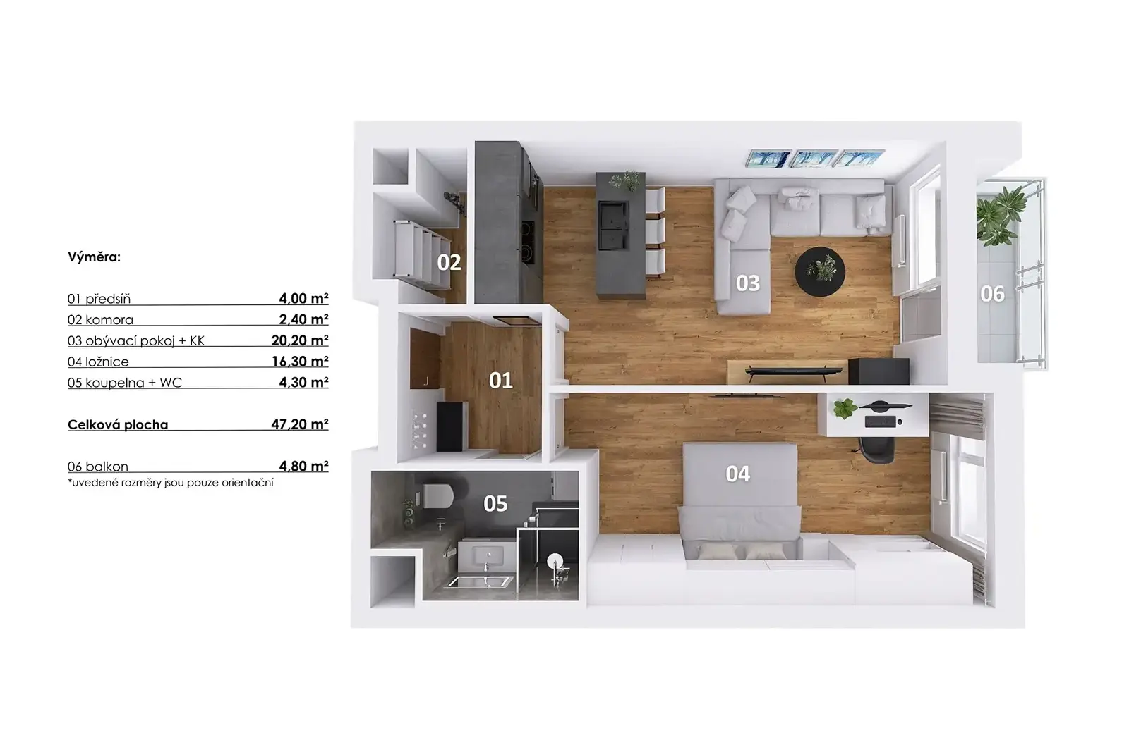 Pronájem bytu 2+kk 52 m², Václava Trojana, Praha